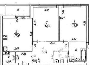 2-к квартира, вторичка, 68м2, 9/23 этаж