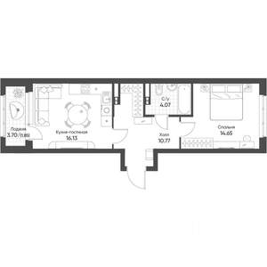 1-к квартира, вторичка, 47м2, 2/16 этаж