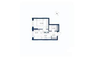 1-к квартира, вторичка, 34м2, 16/28 этаж