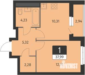 1-к квартира, вторичка, 37м2, 26/31 этаж
