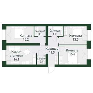 3-к квартира, вторичка, 80м2, 1/4 этаж