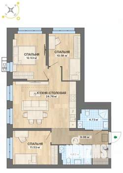 3-к квартира, вторичка, 78м2, 6/26 этаж