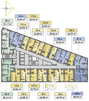 Студия квартира, вторичка, 27м2, 25/26 этаж