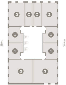 2-к квартира, вторичка, 65м2, 8/25 этаж
