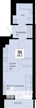 Студия квартира, строящийся дом, 28м2, 8/25 этаж