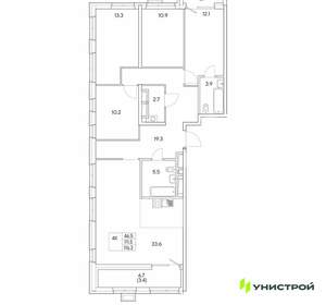 4-к квартира, вторичка, 116м2, 25/30 этаж