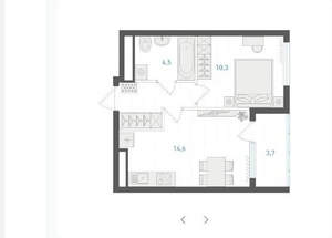 1-к квартира, вторичка, 36м2, 23/31 этаж