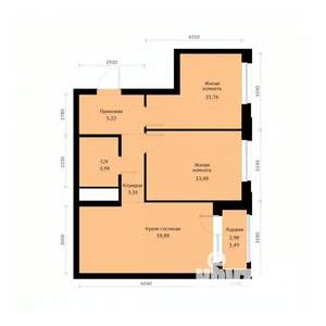 2-к квартира, строящийся дом, 58м2, 13/31 этаж