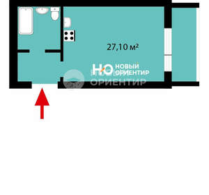 Студия квартира, вторичка, 27м2, 12/17 этаж
