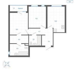 2-к квартира, вторичка, 61м2, 14/32 этаж