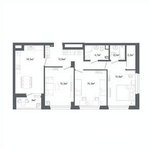 3-к квартира, вторичка, 89м2, 6/10 этаж