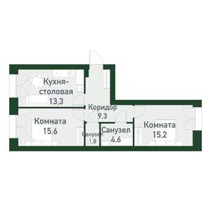 2-к квартира, вторичка, 61м2, 2/4 этаж