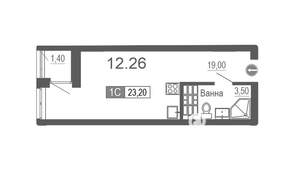 Студия квартира, вторичка, 23м2, 3/26 этаж