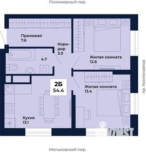 2-к квартира, вторичка, 54м2, 10/31 этаж