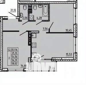 2-к квартира, вторичка, 58м2, 14/27 этаж