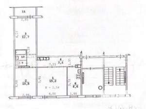 3-к квартира, вторичка, 57м2, 2/9 этаж