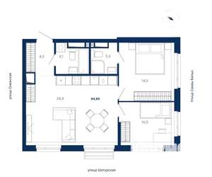 2-к квартира, вторичка, 65м2, 6/22 этаж