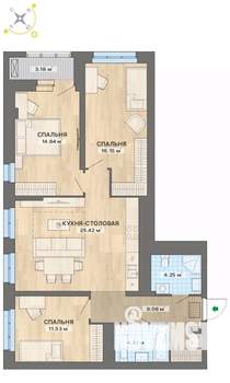 3-к квартира, вторичка, 89м2, 25/26 этаж