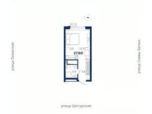 Студия квартира, вторичка, 28м2, 14/20 этаж