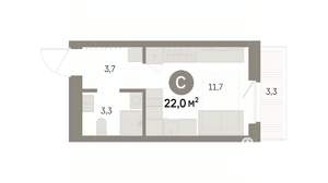 Студия квартира, вторичка, 22м2, 5/9 этаж