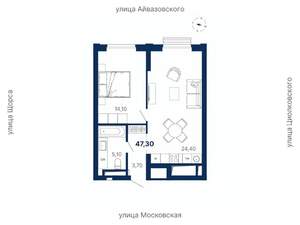 1-к квартира, вторичка, 47м2, 4/29 этаж