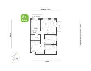 3-к квартира, вторичка, 82м2, 2/24 этаж