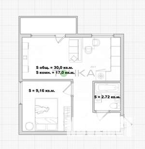 1-к квартира, вторичка, 30м2, 2/5 этаж