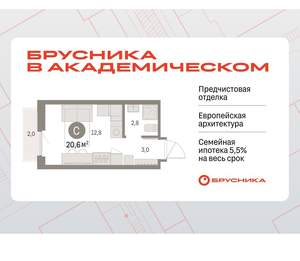 Студия квартира, вторичка, 21м2, 6/9 этаж