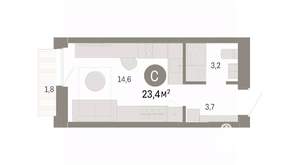 Студия квартира, вторичка, 23м2, 6/8 этаж