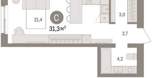 Студия квартира, вторичка, 31м2, 5/15 этаж