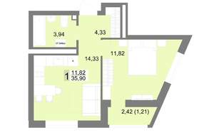 1-к квартира, вторичка, 36м2, 11/22 этаж