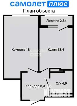 1-к квартира, вторичка, 45м2, 23/25 этаж