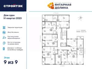 2-к квартира, сданный дом, 58м2, 9/21 этаж