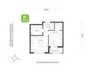 1-к квартира, вторичка, 40м2, 2/24 этаж