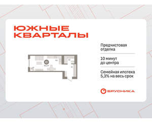 Студия квартира, вторичка, 32м2, 19/24 этаж