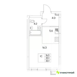 1-к квартира, вторичка, 30м2, 3/31 этаж