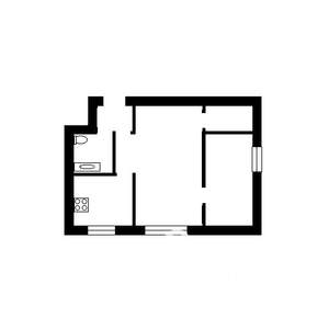 2-к квартира, вторичка, 46м2, 1/5 этаж