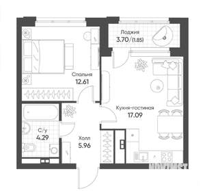 1-к квартира, вторичка, 42м2, 9/16 этаж