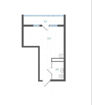 Студия квартира, вторичка, 25м2, 12/26 этаж