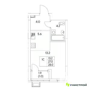 1-к квартира, вторичка, 28м2, 6/31 этаж