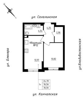 1-к квартира, строящийся дом, 37м2, 2/25 этаж
