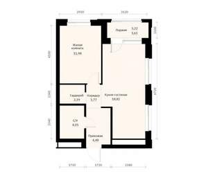 1-к квартира, вторичка, 45м2, 15/30 этаж