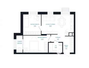 2-к квартира, строящийся дом, 60м2, 7/25 этаж