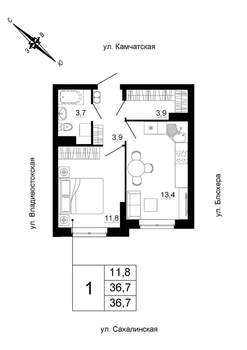 1-к квартира, вторичка, 37м2, 6/24 этаж