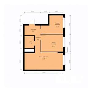2-к квартира, строящийся дом, 57м2, 22/30 этаж