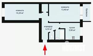 2-к квартира, вторичка, 45м2, 5/5 этаж