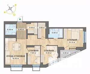 3-к квартира, вторичка, 83м2, 14/25 этаж