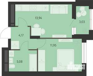 1-к квартира, вторичка, 37м2, 21/21 этаж