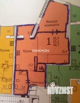 2-к квартира, вторичка, 57м2, 16/32 этаж