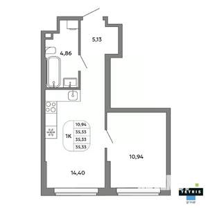1-к квартира, вторичка, 35м2, 5/32 этаж